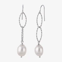 8.5-9Mm Cultured Freshwater Pearl Sterling Silver Earrings