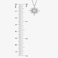 North Star Womens White Cultured Freshwater Pearl Sterling Silver Star 18 Inch Pendant Necklace