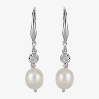 Womens Dyed Cultured Freshwater Pearl Sterling Silver Drop Earrings