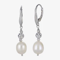 Womens Dyed Cultured Freshwater Pearl Sterling Silver Drop Earrings