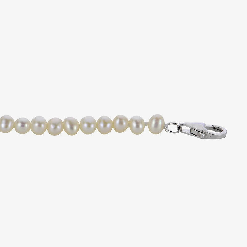 Womens White Sterling Silver 13 Inch Strand Necklace