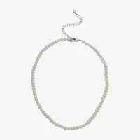 Womens White Sterling Silver 13 Inch Strand Necklace