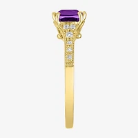 Gemstone 14K Gold Over Silver Cushion Cocktail Ring