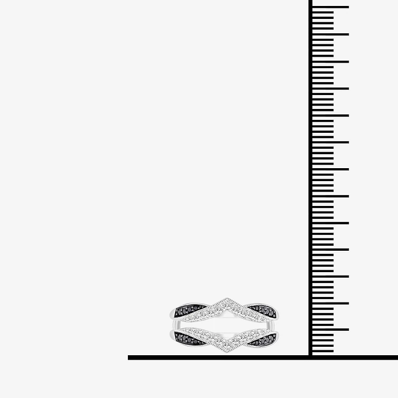 Midnight Black Womens 1/3 CT. T.W. Natural Diamond 14K Gold Ring Guard