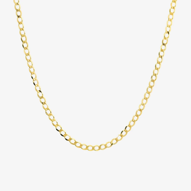 Made in Italy Unisex Adult 10K Gold 20 Inch Curb Chain Necklace