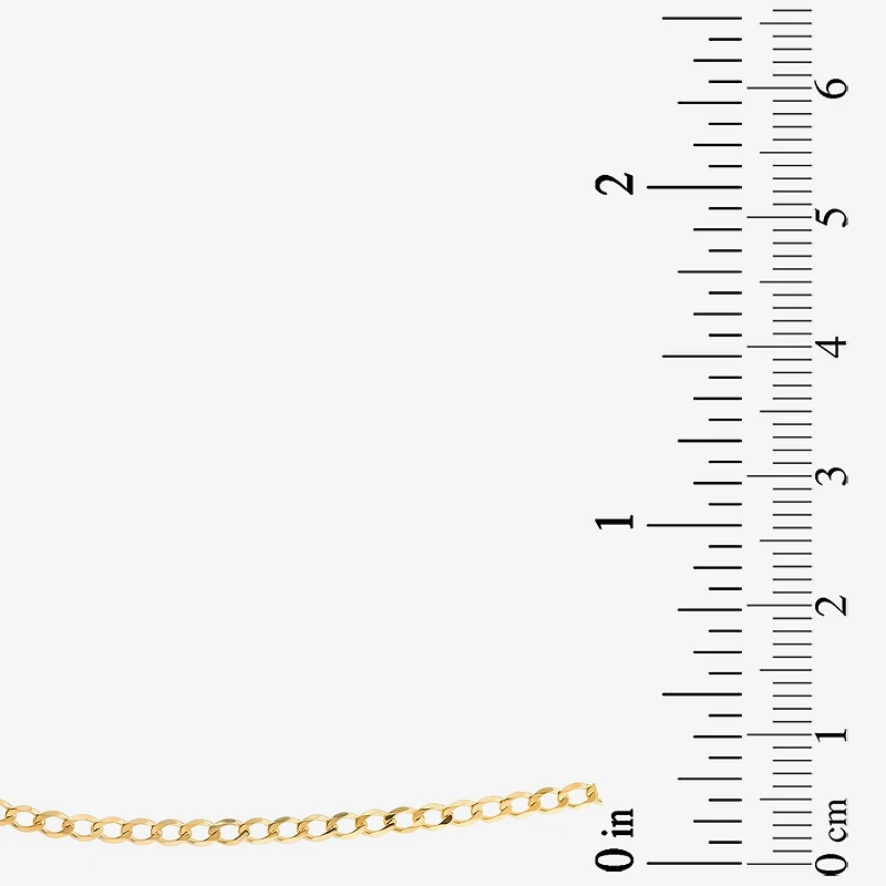 Made in Italy Unisex Adult 10K Gold 20 Inch Curb Chain Necklace