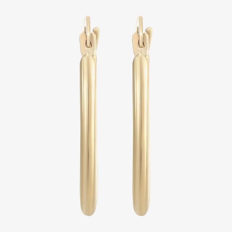 Womens 10K Gold 18mm Oval Hoop Earrings