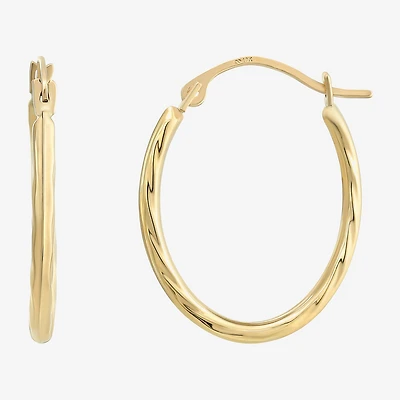 Womens 10K Gold 18mm Round Hoop Earrings
