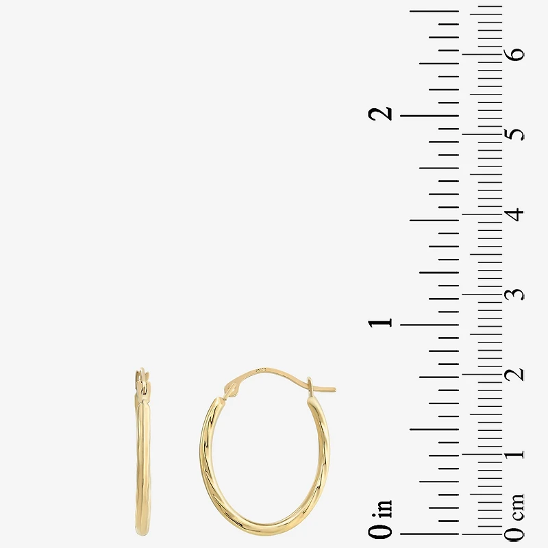 Womens 10K Gold 18mm Round Hoop Earrings