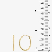 Womens 10K Gold 18mm Round Hoop Earrings