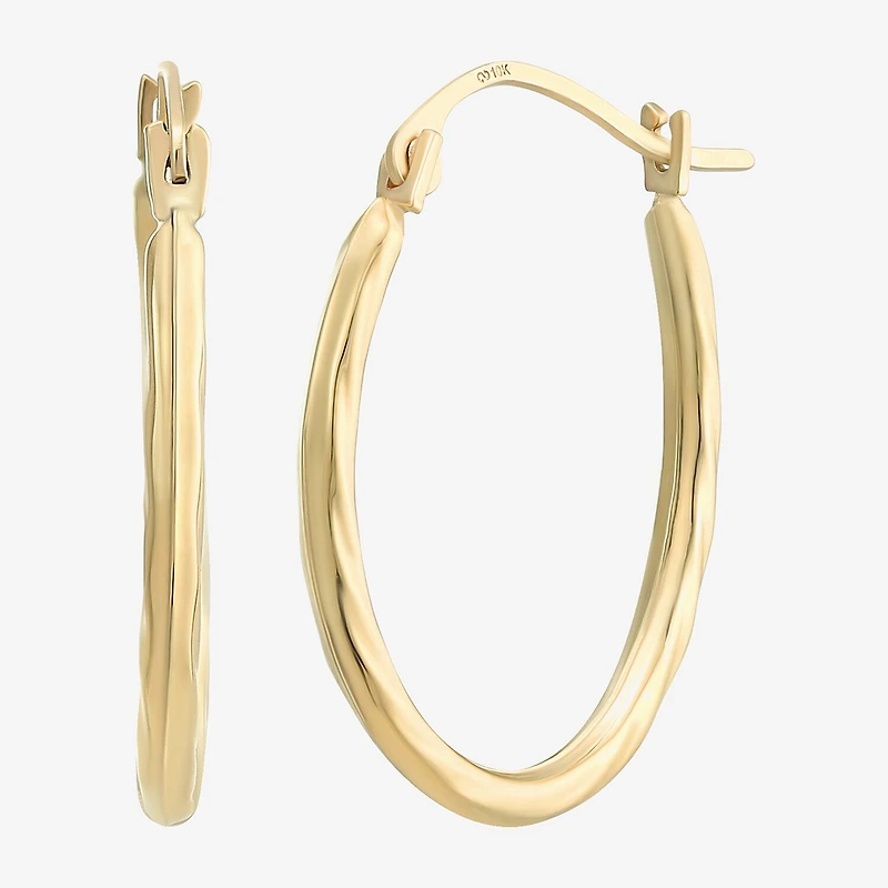 Womens 10K Gold 18mm Round Hoop Earrings
