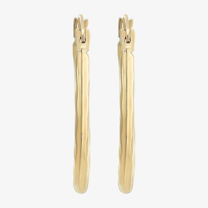 Womens 10K Gold 18mm Round Hoop Earrings