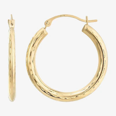 Womens 10K Gold 22mm Round Hoop Earrings