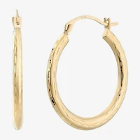 Womens 10K Gold 22mm Round Hoop Earrings