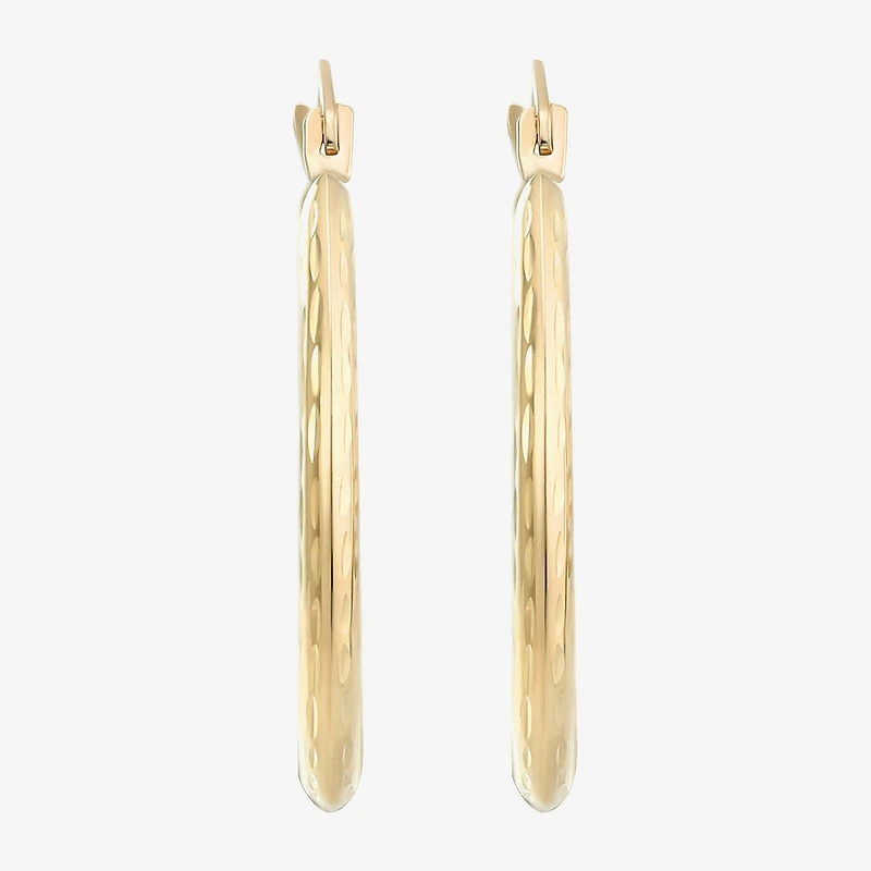 Womens 10K Gold 22mm Round Hoop Earrings