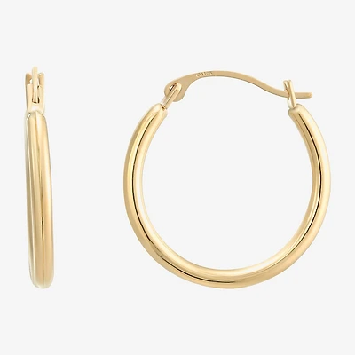 Womens 10K Gold 18mm Round Hoop Earrings