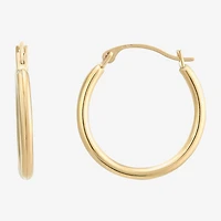Womens 10K Gold 18mm Round Hoop Earrings