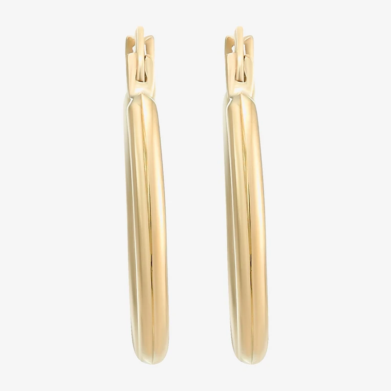 Womens 10K Gold 18mm Round Hoop Earrings