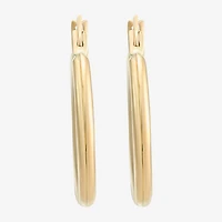 Womens 10K Gold 18mm Round Hoop Earrings