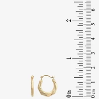 Womens 10K Gold 13mm Round Hoop Earrings