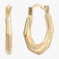 Womens 10K Gold 13mm Round Hoop Earrings