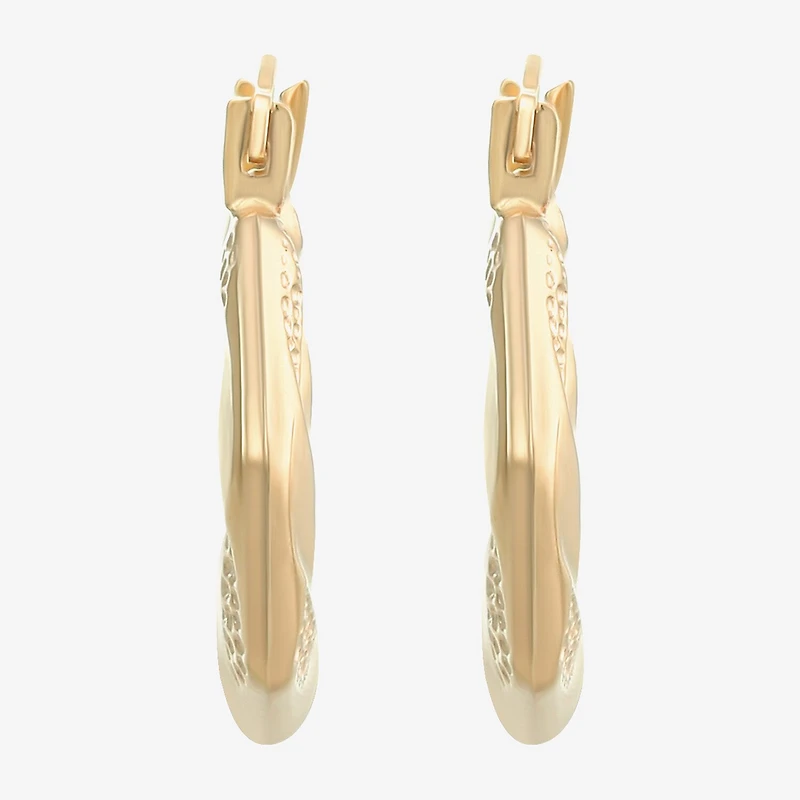 Womens 10K Gold 13mm Round Hoop Earrings