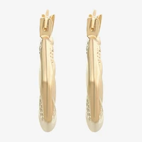 Womens 10K Gold 13mm Round Hoop Earrings