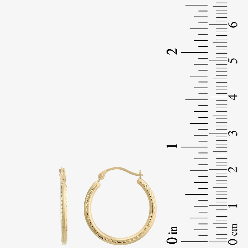 Womens 14K Gold 20mm Round Hoop Earrings