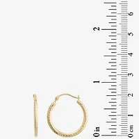 Womens 14K Gold 20mm Round Hoop Earrings
