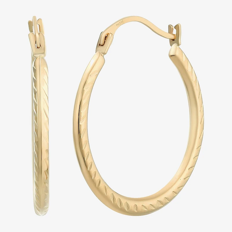 Womens 14K Gold 20mm Round Hoop Earrings