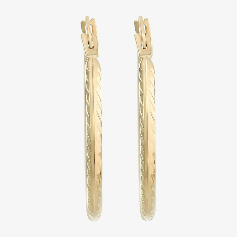 Womens 14K Gold 20mm Round Hoop Earrings