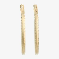 Womens 14K Gold 20mm Round Hoop Earrings