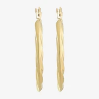 Womens 14K Gold 25mm Round Hoop Earrings