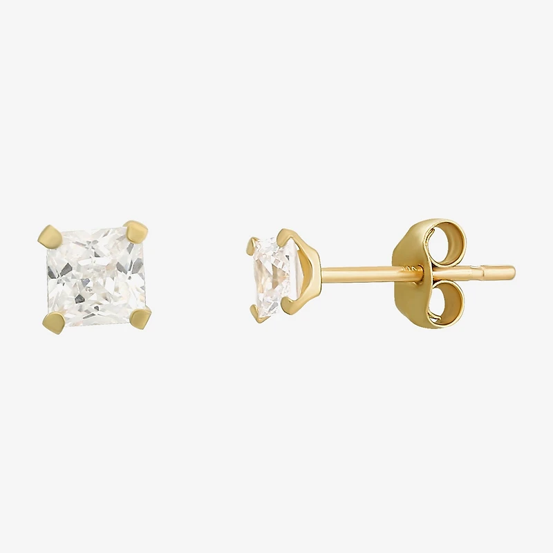 Womens Cubic Zirconia 14K Gold Ball Round 3 Pair Earring Set