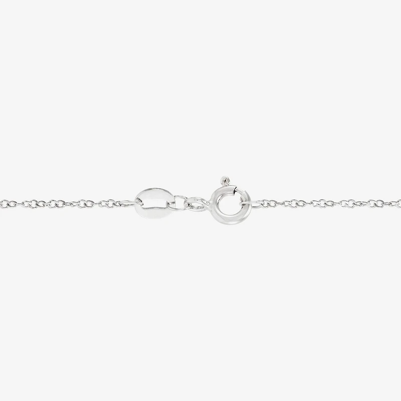 Womens White Mother Of Pearl Sterling Silver Heart 18 Inch Pendant Necklace