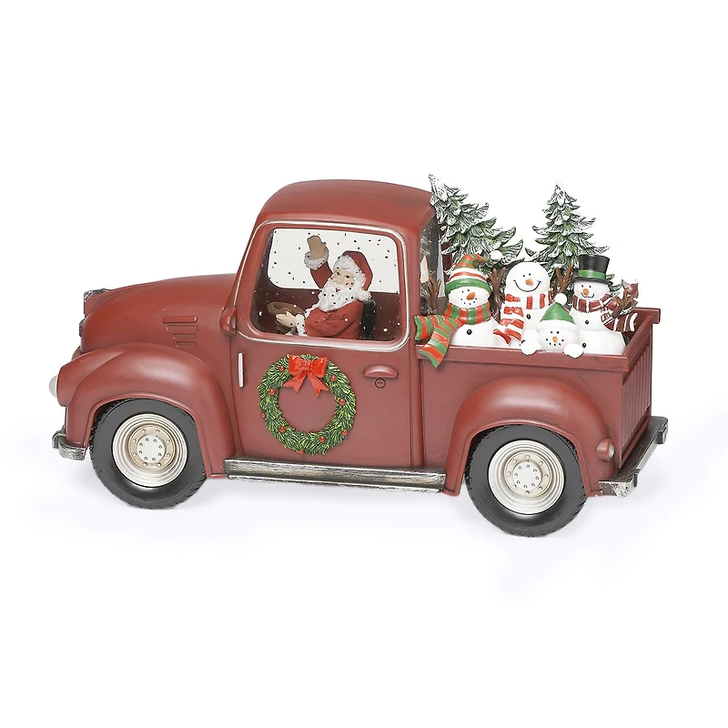 Roman 7in Led Swirl Truck Christmas Tabletop Decor
