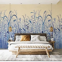 Tempaper June Grass Indigo Mural Wallpaper