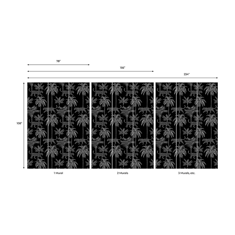 Tempaper Palm Leopards Mural Wallpaper