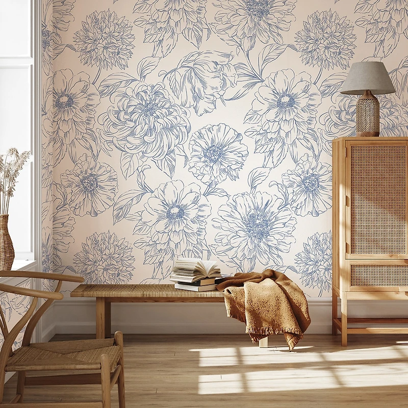 Tempaper Floral Blooms Mural Wallpaper