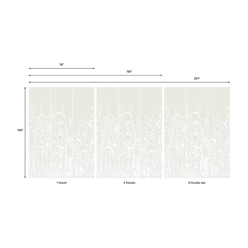 Tempaper June Grass White Mural Wallpaper
