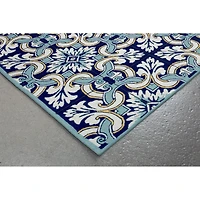 Liora Manne Ravella Floral Tile Floral Hand Tufted Indoor Outdoor Rectangular Accent Rug