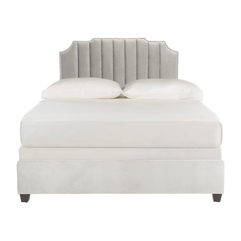Streep Linen Channel Stitched Upholstered Bed