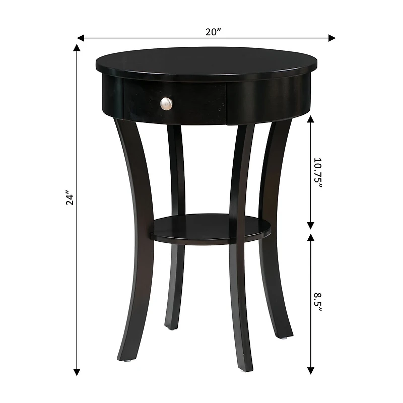 Convenience Concepts Schaffer Living Room Collection Storage 1-Drawer End Table