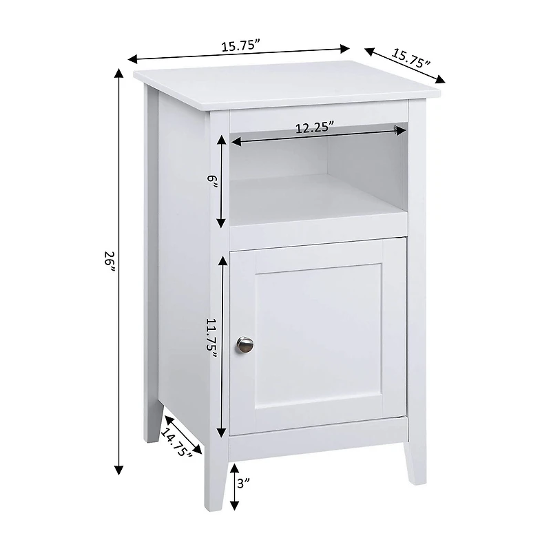 Convenience Concepts Designs2go Living Room Collection Storage End Table