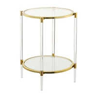 Royal Crest 2 Tier Acrylic Glass End Table