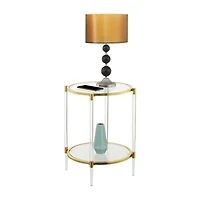 Royal Crest 2 Tier Acrylic Glass End Table