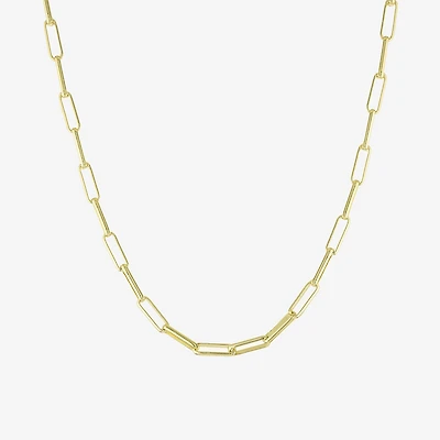 Silver Reflections 24K Gold Over Brass Paperclip Chain Necklace