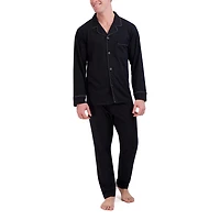 Hanes Mens Knit Big Long Sleeve 2-pc. Pant Pajama Set