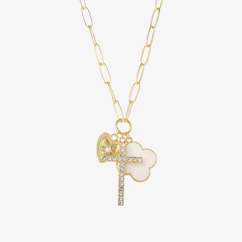 JS Jessica Simpson Womens Multi Color Alloy 18 Inch Pendant Necklace