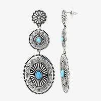 JS Jessica Simpson Womens Turquoise Turquoise Drop Earrings